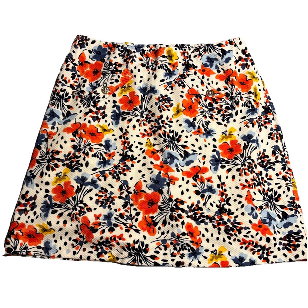 Jones New York Women's Floral Lined Mini Skort Textured Size Small
